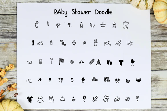 Baby Shower Doodle Font for Creative Campaigns